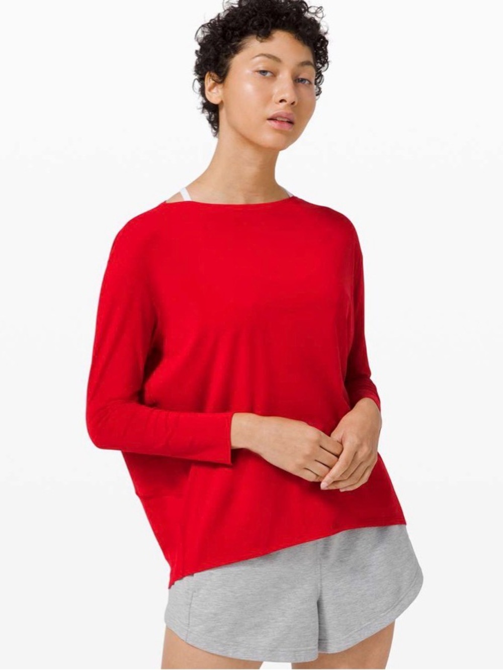 Lululemon Back in Action Dark Red Lightweight Boatneck Women's Top Shirt Sz 6